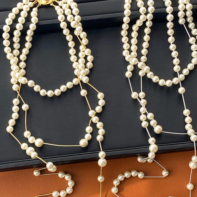 Pearl Trim Chain - Hot Europe Designer Pearl Gold Silver