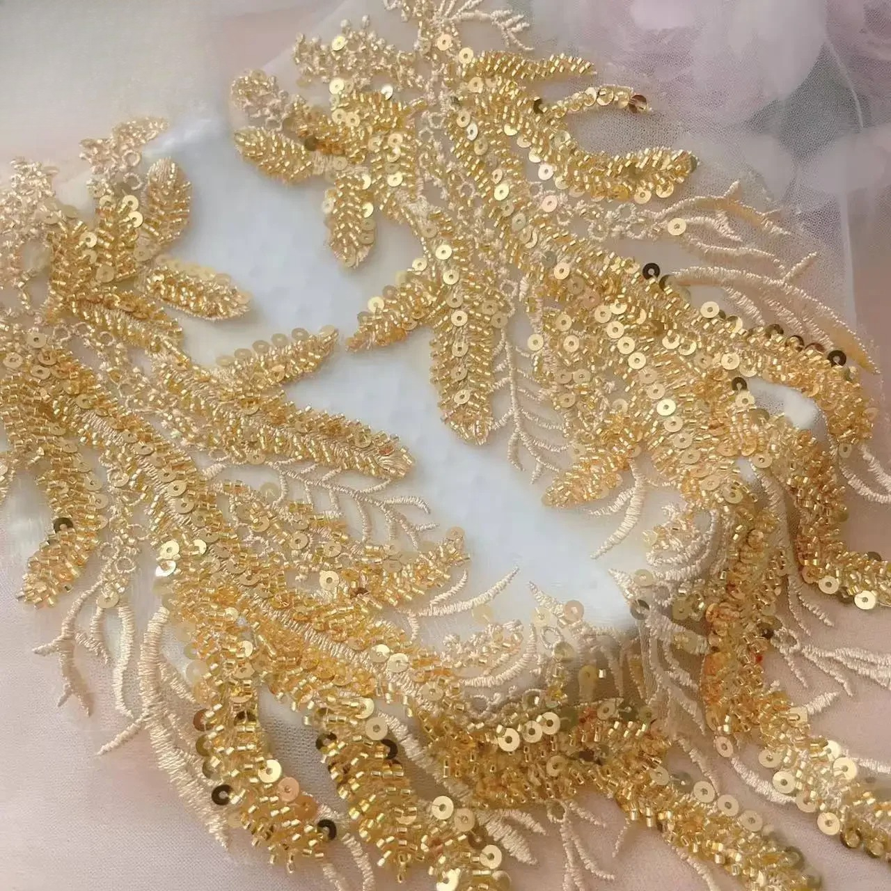 Beaded Sequins 3D Decals Mirro - Applique Patch Flower review and price