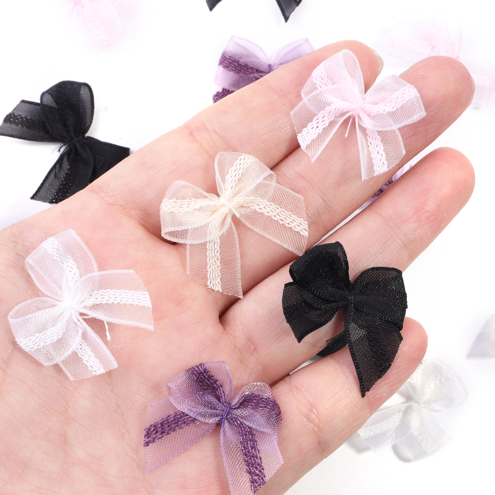 30pcs 2.5x2.5cm Mesh Ribbon Bo - Embellishment Crafts review and price