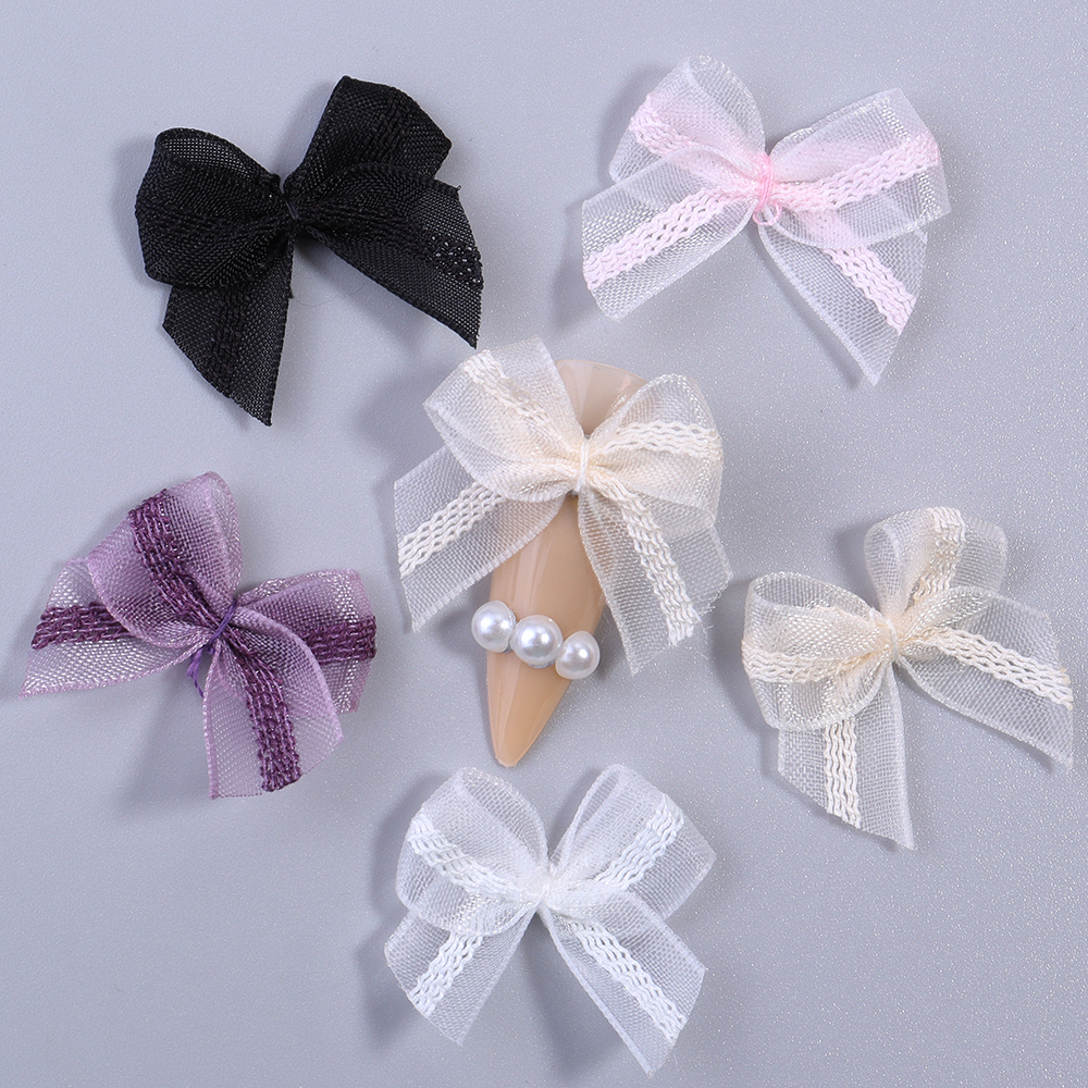 30pcs 2.5x2.5cm Mesh Ribbon Bo - Embellishment Crafts review and price