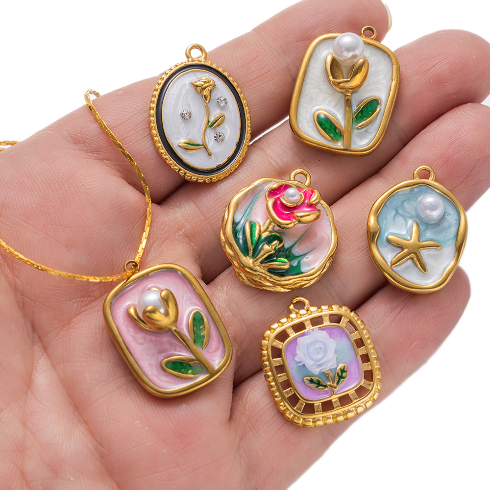 2pcs Gold Stainless Steel Enam - Embellishment Crafts review and price
