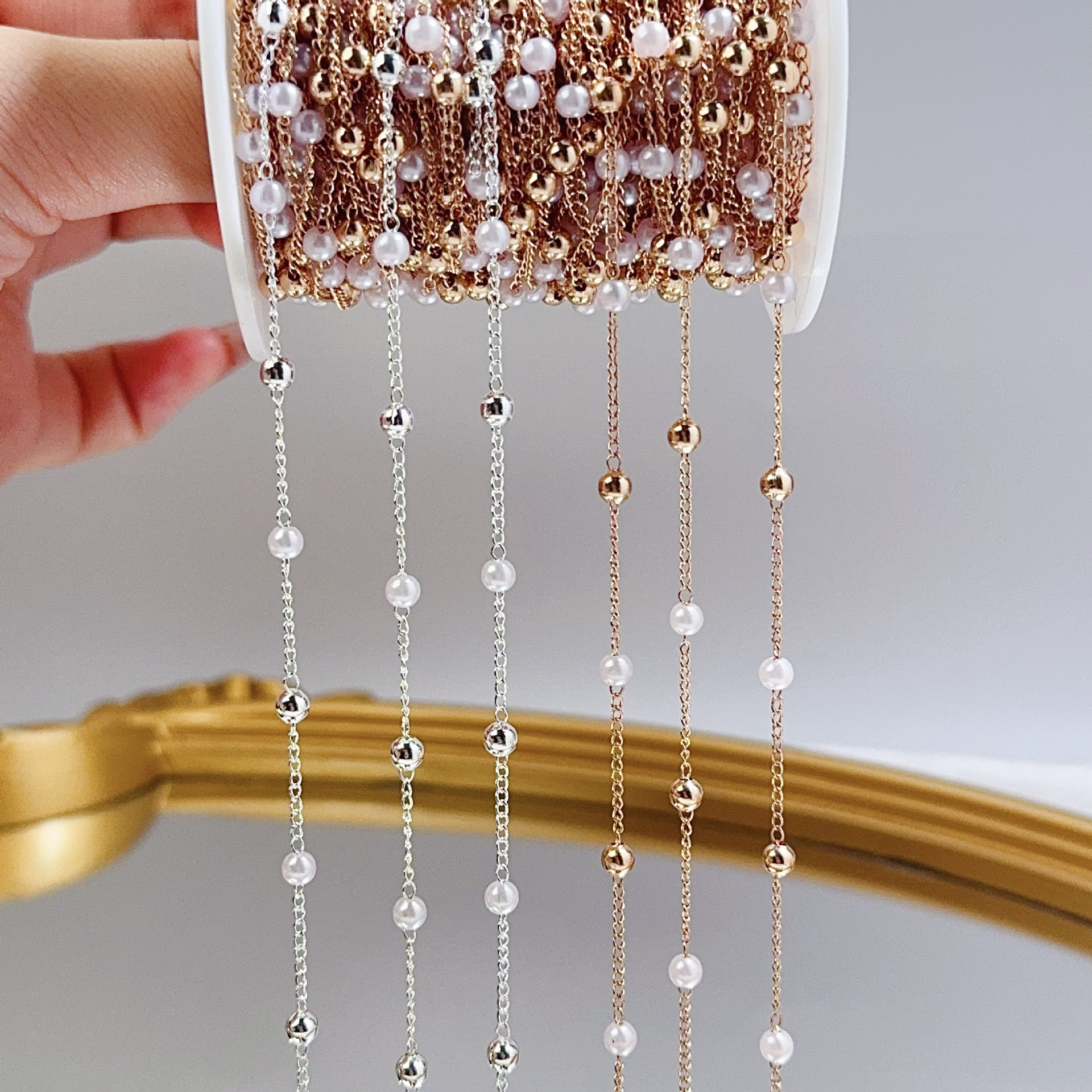 0.5/1/2M Pearl Copper Bead Cha - Pearl Trim Chain review and price