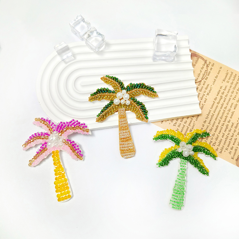 1Pc 3D Coconut Tree Beaded Pat - Craft Embellishments review and price