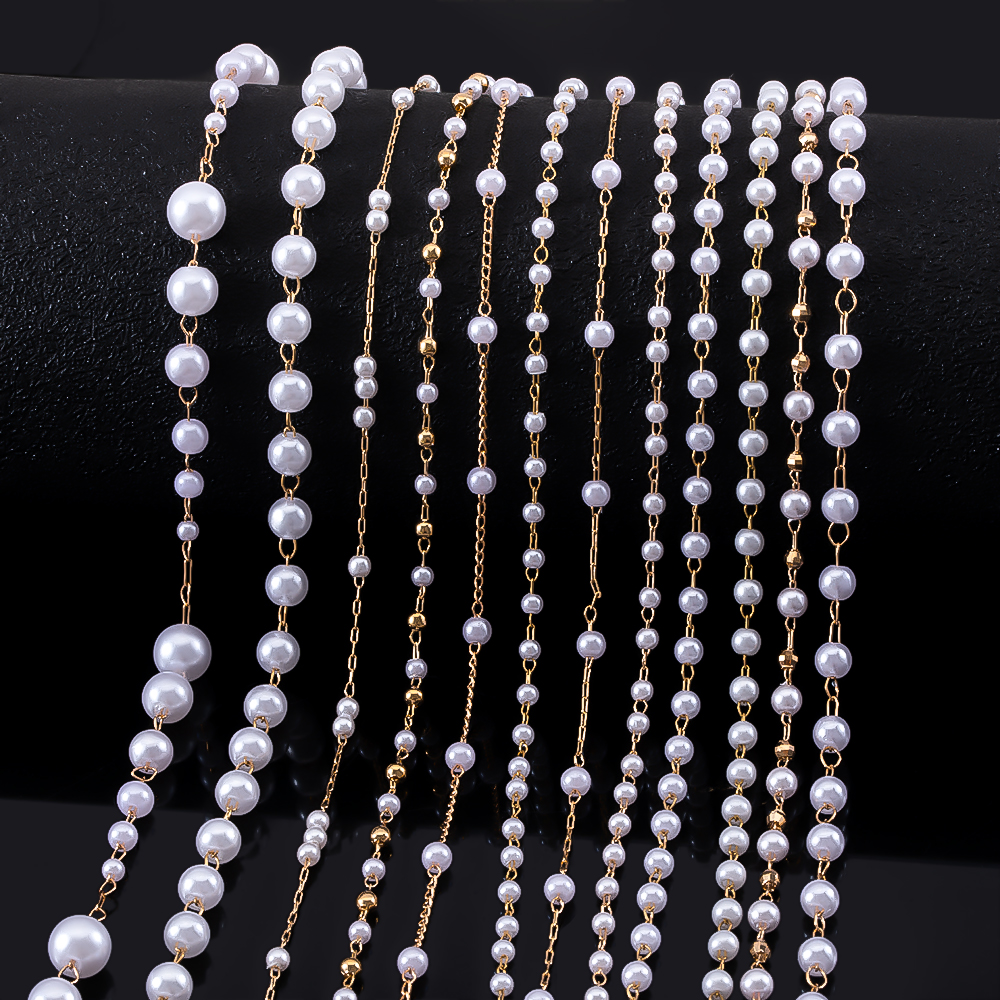 1M Stylish Multi-Style Copper  - Pearl Trim Chain review and price