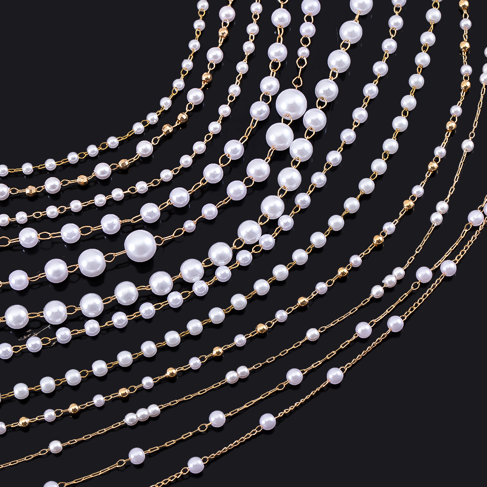 1M Stylish Multi-Style Copper  - Pearl Trim Chain review and price