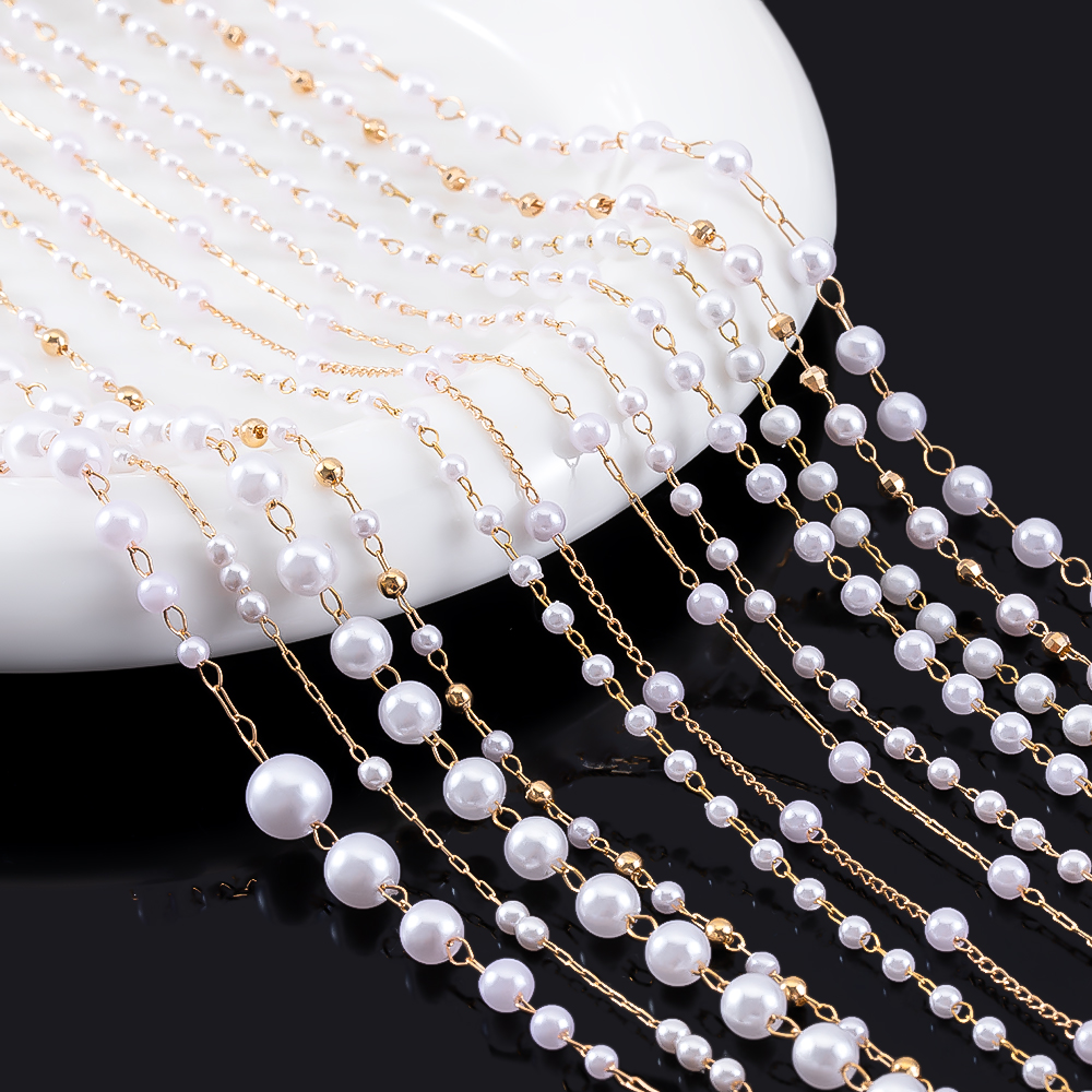 1M Stylish Multi-Style Copper  - Pearl Trim Chain review and price