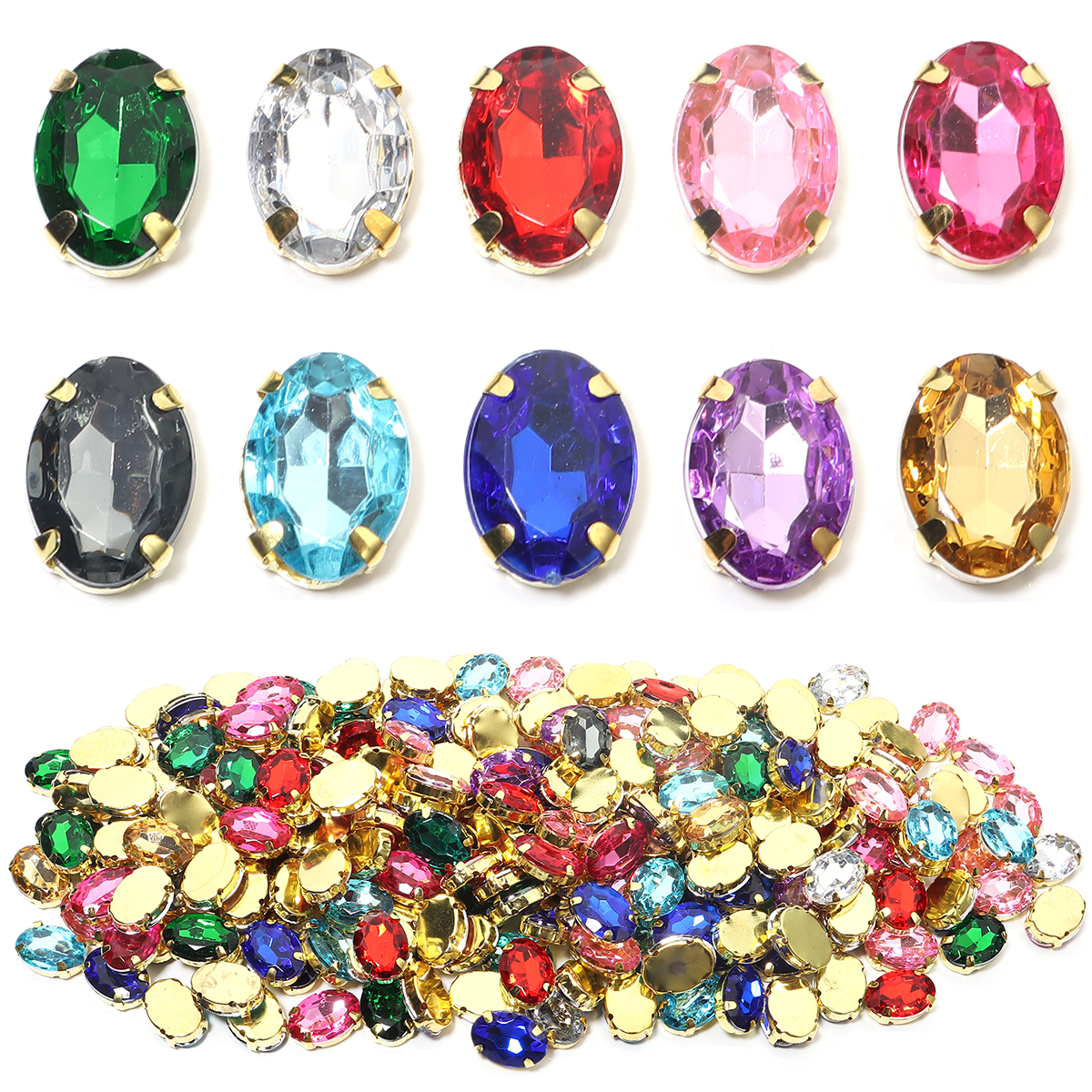 50pcs Gold Color Stainless Ste - Sew On Rhinestone review and price