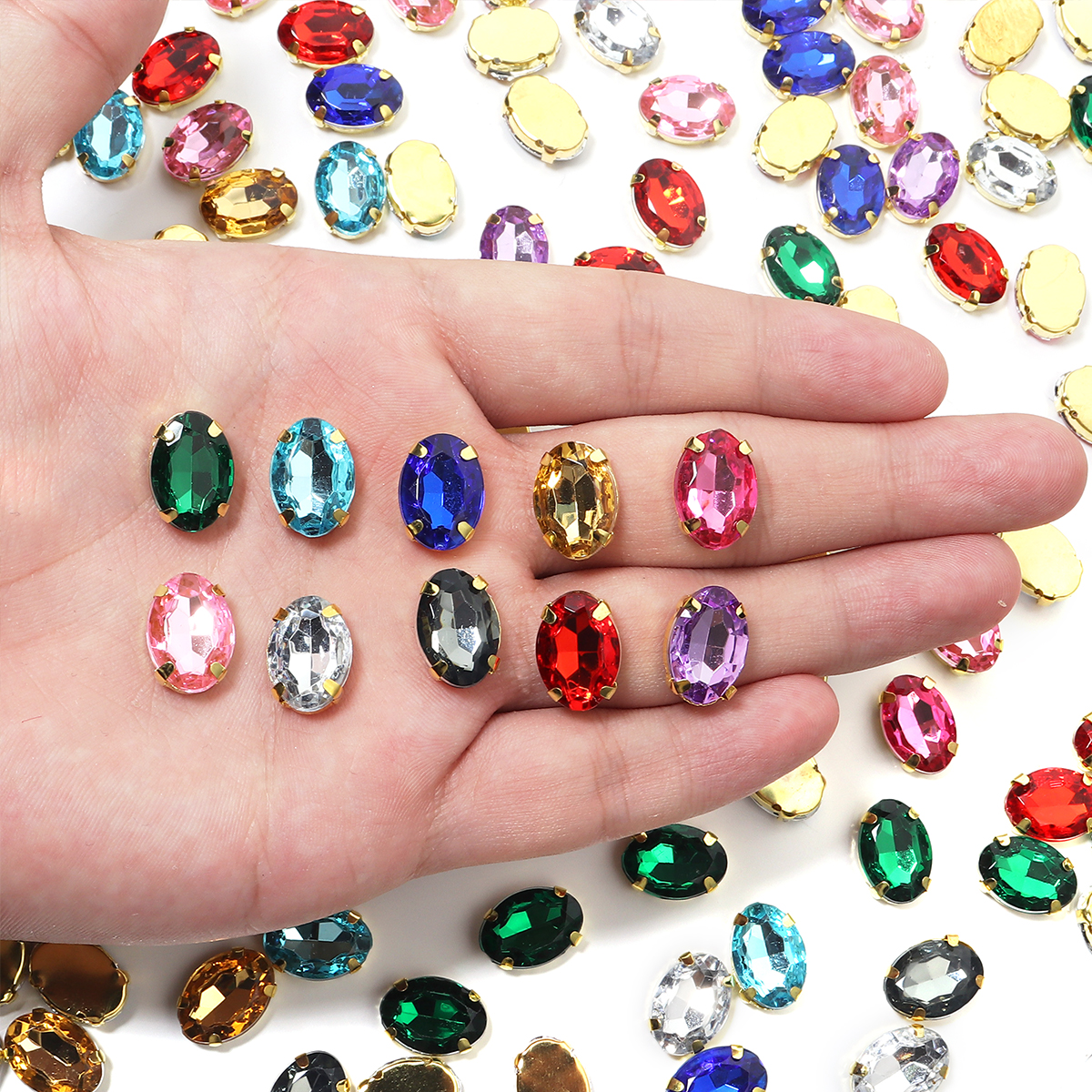 50pcs Gold Color Stainless Ste - Sew On Rhinestone review and price