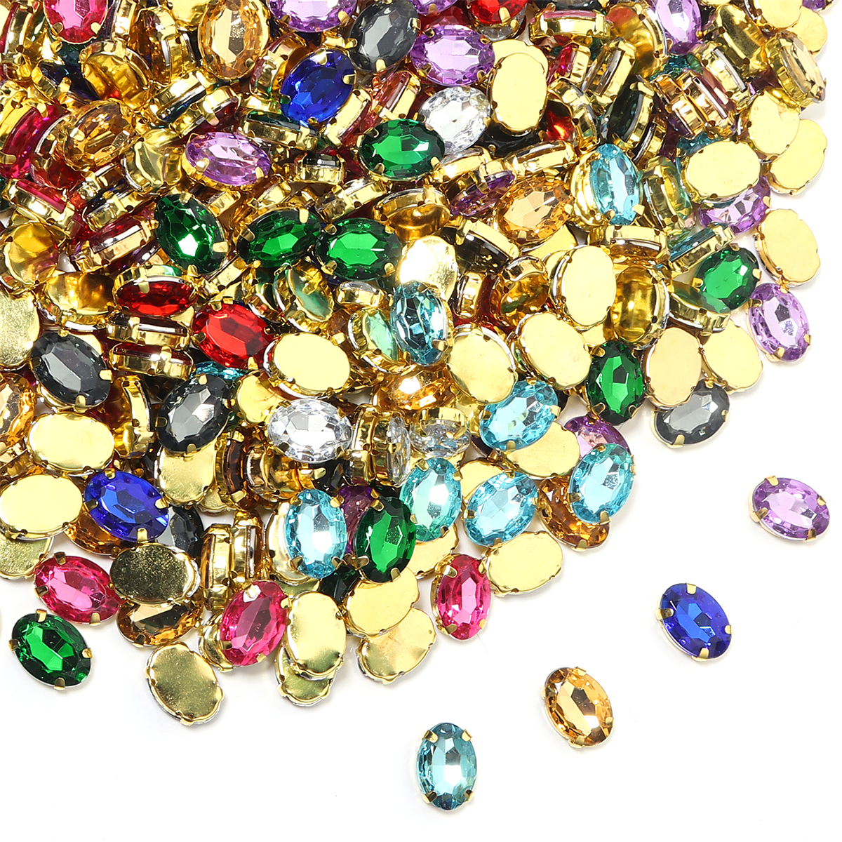 50pcs Gold Color Stainless Ste - Sew On Rhinestone review and price