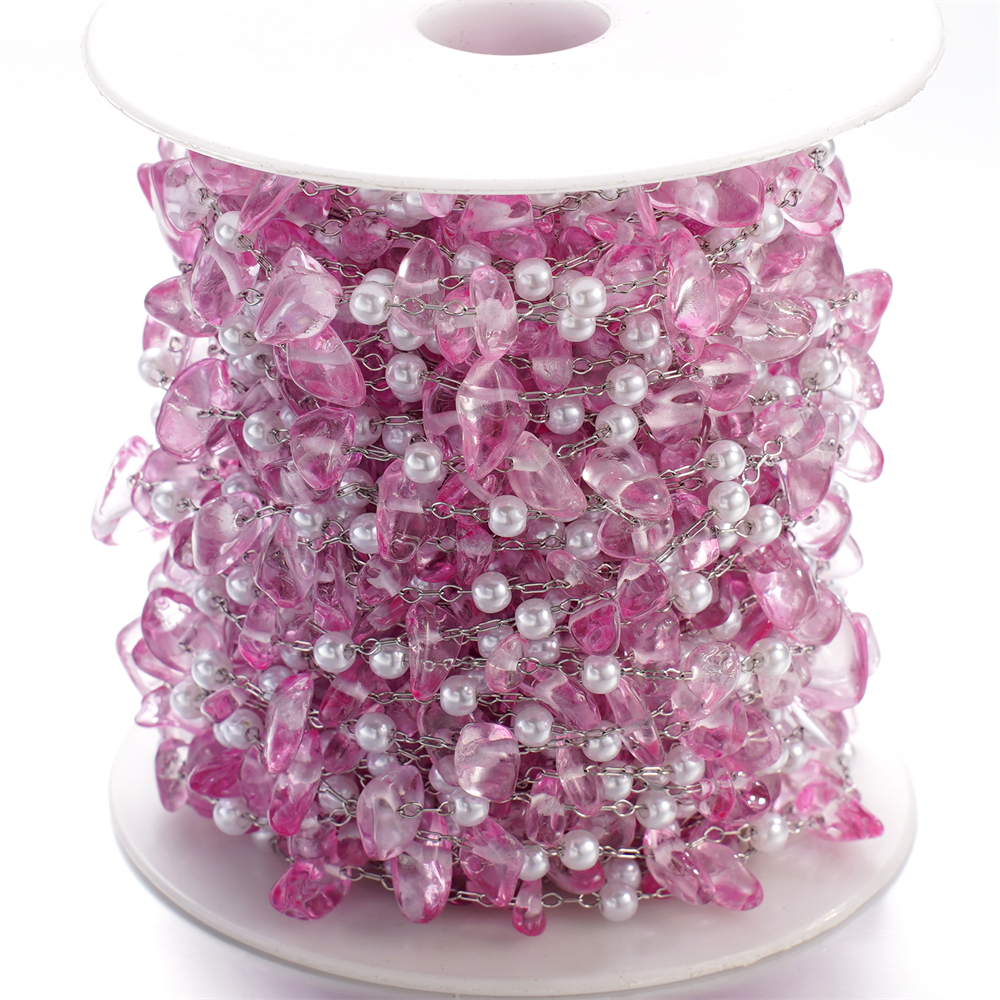 1Meter Crystal Glass Stone And - Pearl Trim Chain review and price