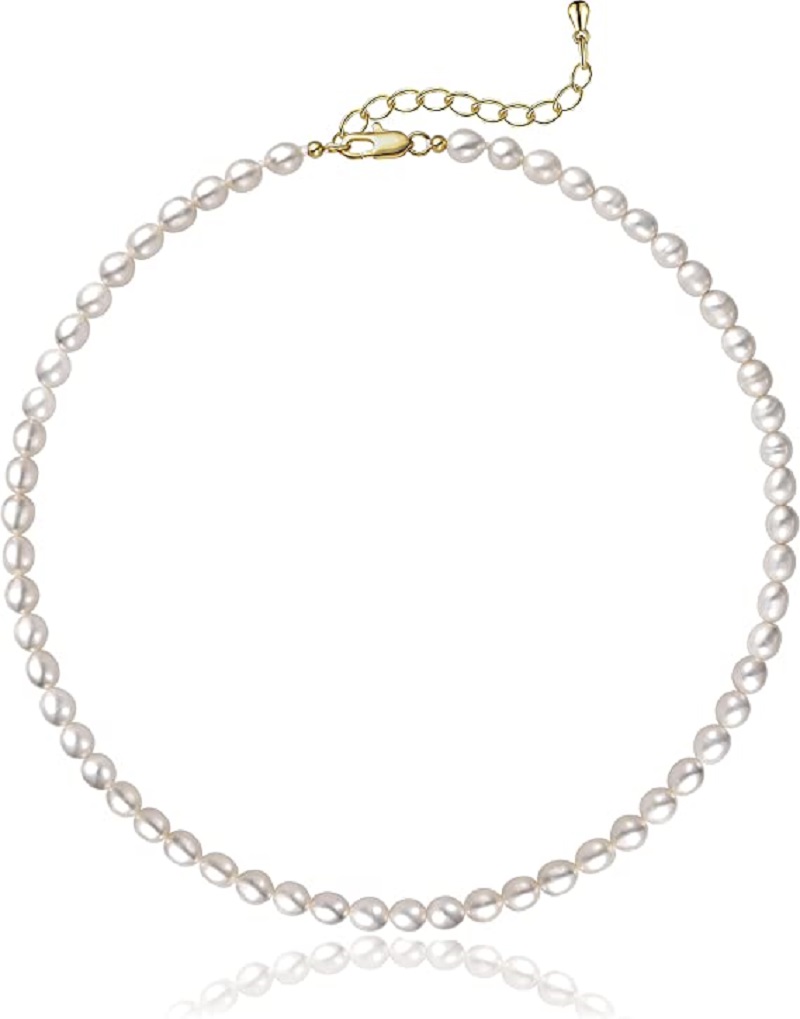 Pearl Necklace 5-7mm Oval Whit - Pearl Trim Chain review and price