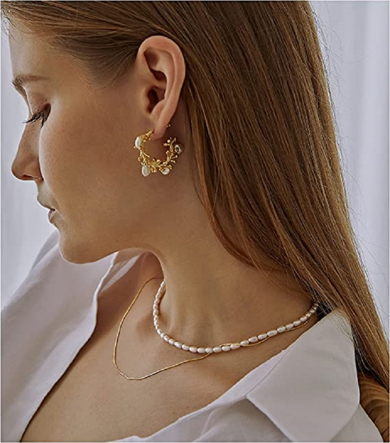 Pearl Necklace 5-7mm Oval Whit - Pearl Trim Chain review and price