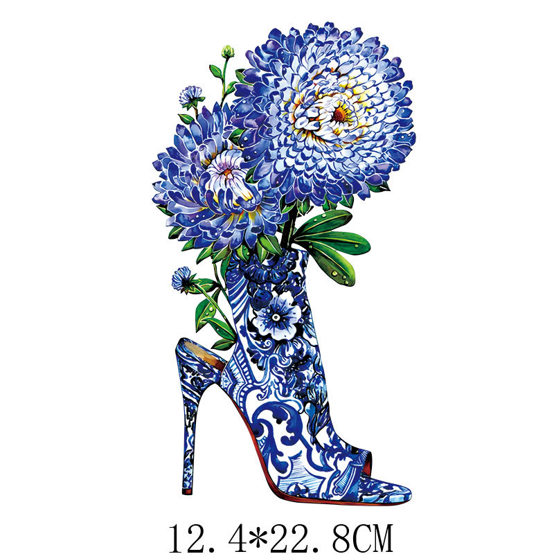 High heels flowers Iron On Pat - Applique Patch Flower review and price