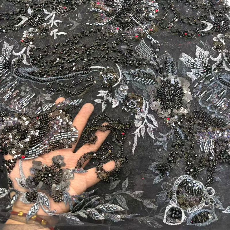 African Beaded Lace Fabric Fre - Crystal Mesh Fabric review and price