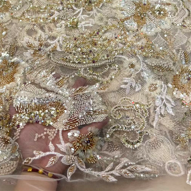 African Beaded Lace Fabric Fre - Crystal Mesh Fabric review and price
