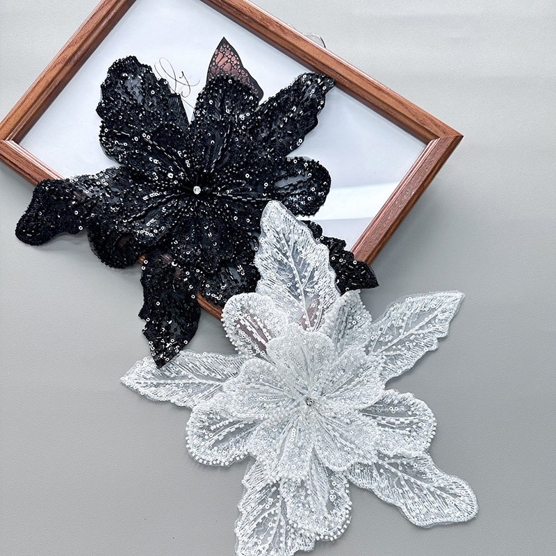 Sequin Beaded Flower Collar Ap - Applique Patch Flower review and price