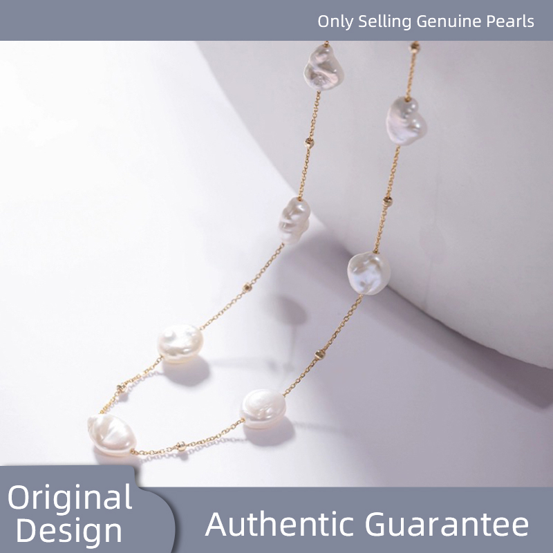 Fine Jewelry Real 18K Gold Nec - Pearl Trim Chain review and price