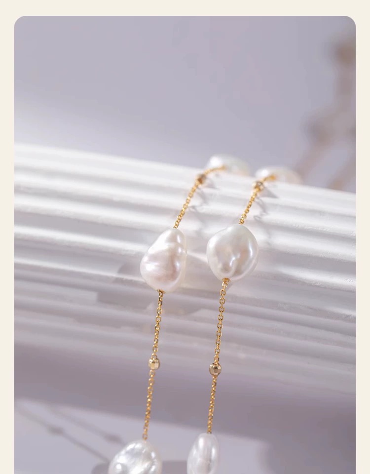 Fine Jewelry Real 18K Gold Nec - Pearl Trim Chain review and price