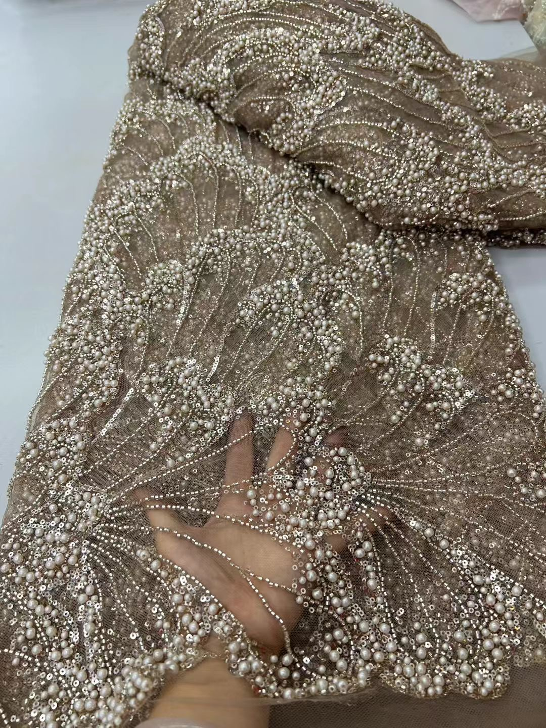 Luxury Floral Design Fabric Ha - Crystal Mesh Fabric review and price
