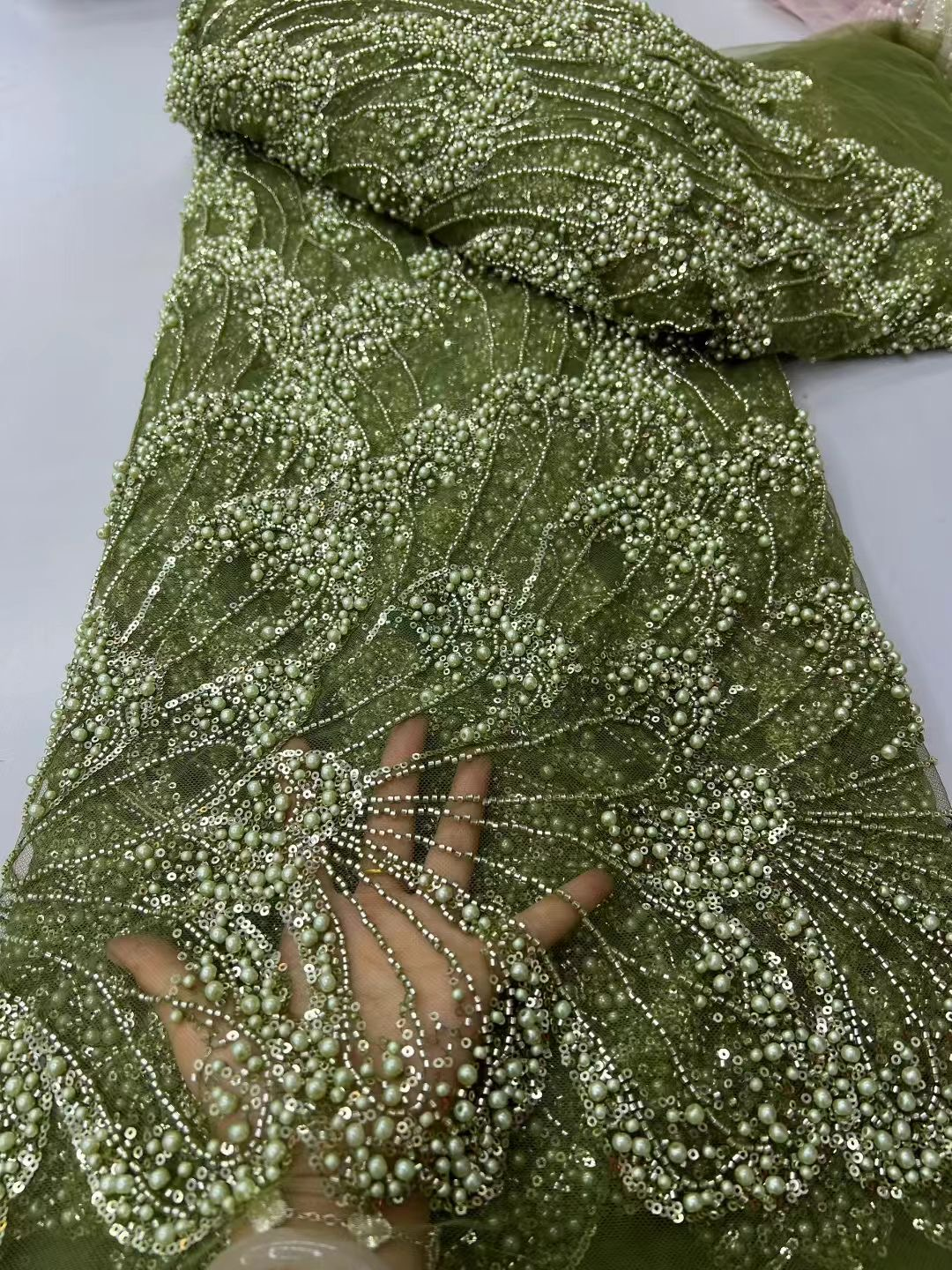 Luxury Floral Design Fabric Ha - Crystal Mesh Fabric review and price