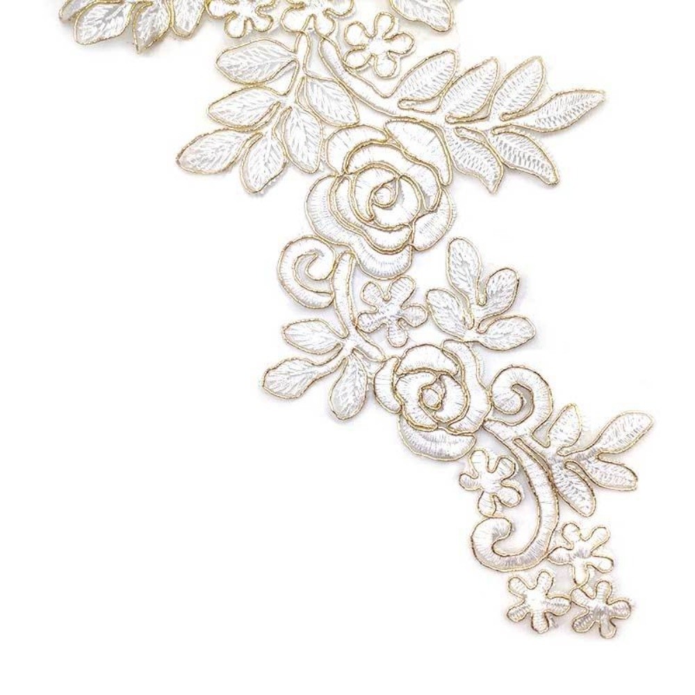 1Pair Polyester Fiber Embroide - Applique Patch Flower review and price