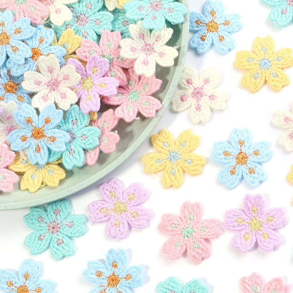 20pcs/lot Colorful 2.4cm Embro - Applique Patch Flower review and price