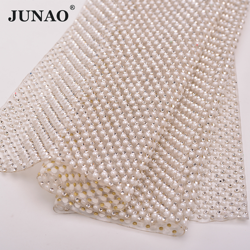 JUNAO 24*40cm Hotfix Pearl Rhi - Hotfix Rhinestone Sheet review and price