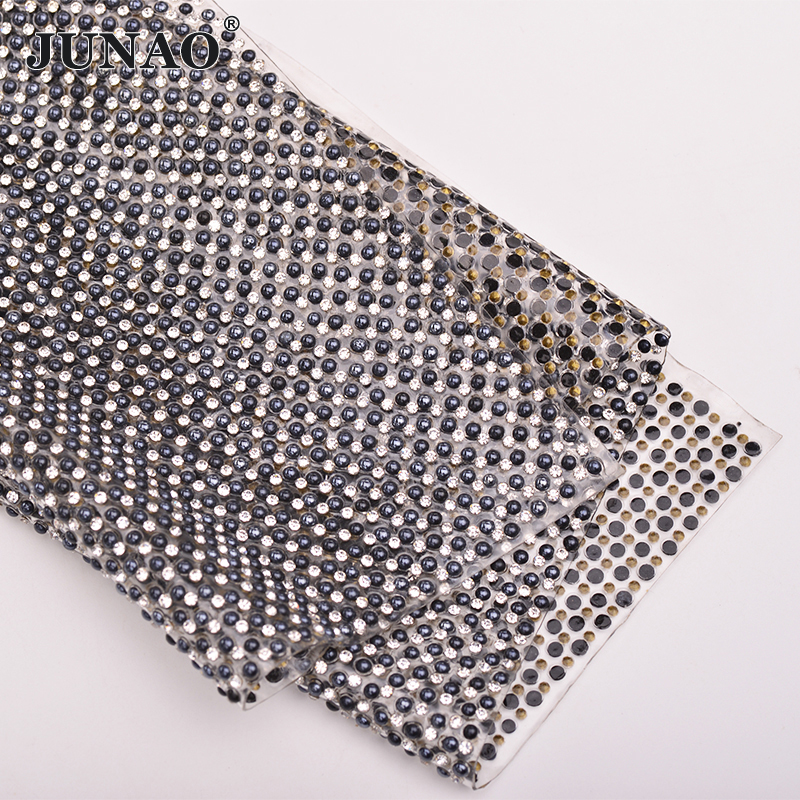 JUNAO 24*40cm Hotfix Pearl Rhi - Hotfix Rhinestone Sheet review and price